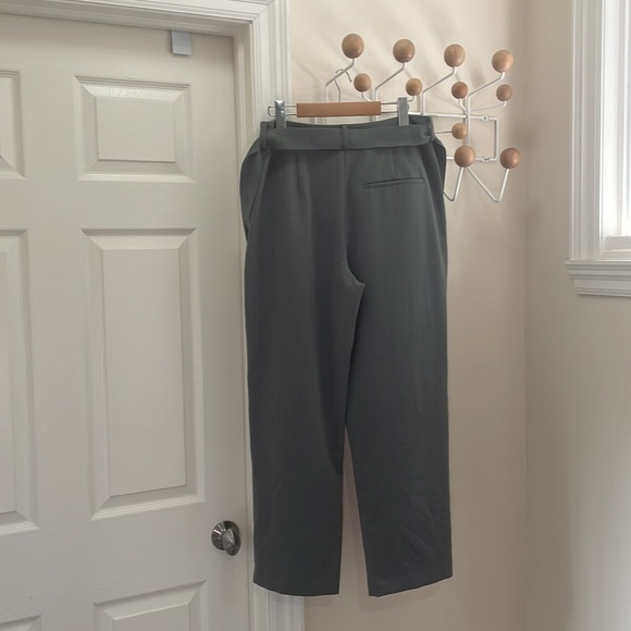 Oak + Fort - Tie Front Flowy Pants - Green Grey Neutral - Size 10 - Picture 7 of 16